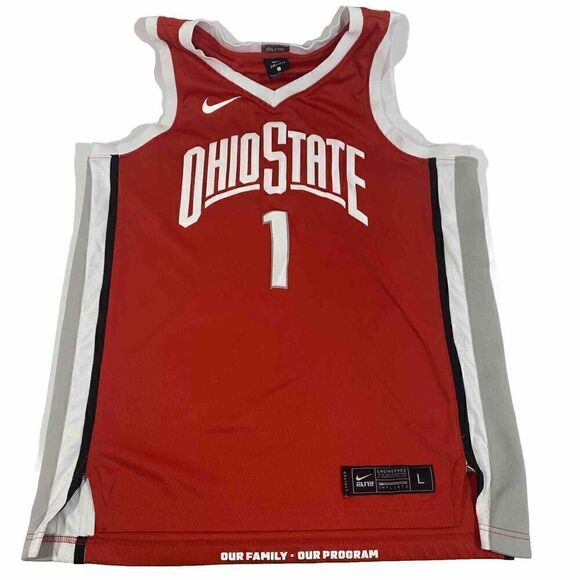 Ohio State Buckeyes Jersey Mens Large Red #1 Basketball Nike Dri Fit Elite Sewn - Picture 1 of 11